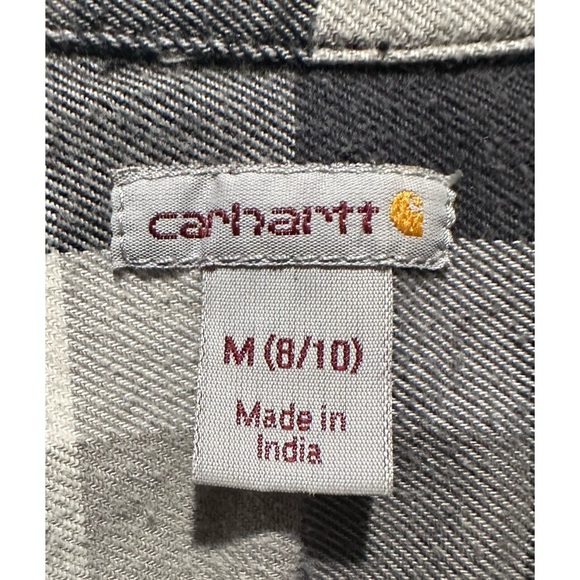 Carhartt Women's Black and White Flannel Plaid Button Up Shirt Size Medium - Picture 2 of 7